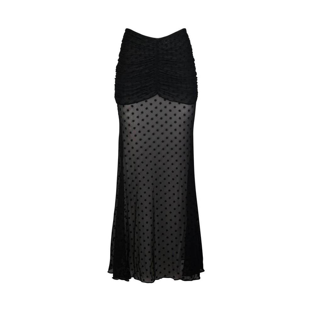 NEW SOAH women's mesh selena cover up skirt in black